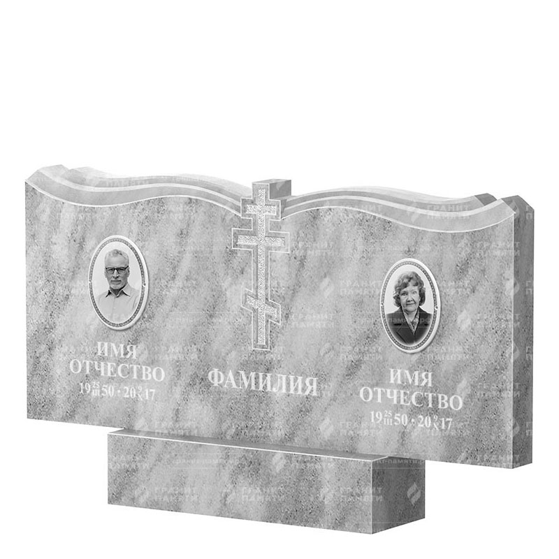 Памятники из мрамора в Москве | Двойной мраморный памятник ФМ-262