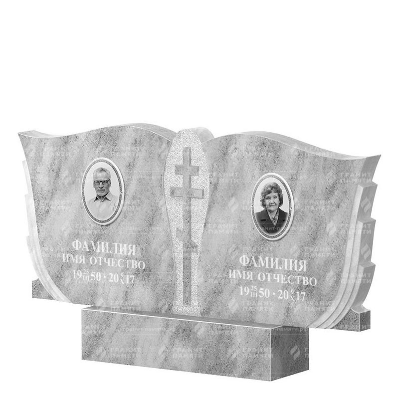 Памятники из мрамора в Москве | Двойной мраморный памятник ФМ-136