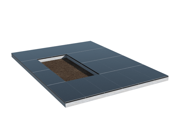 Площадки на могилу в Москве | Площадка с облицовкой гранитом Габбро (под цветник)